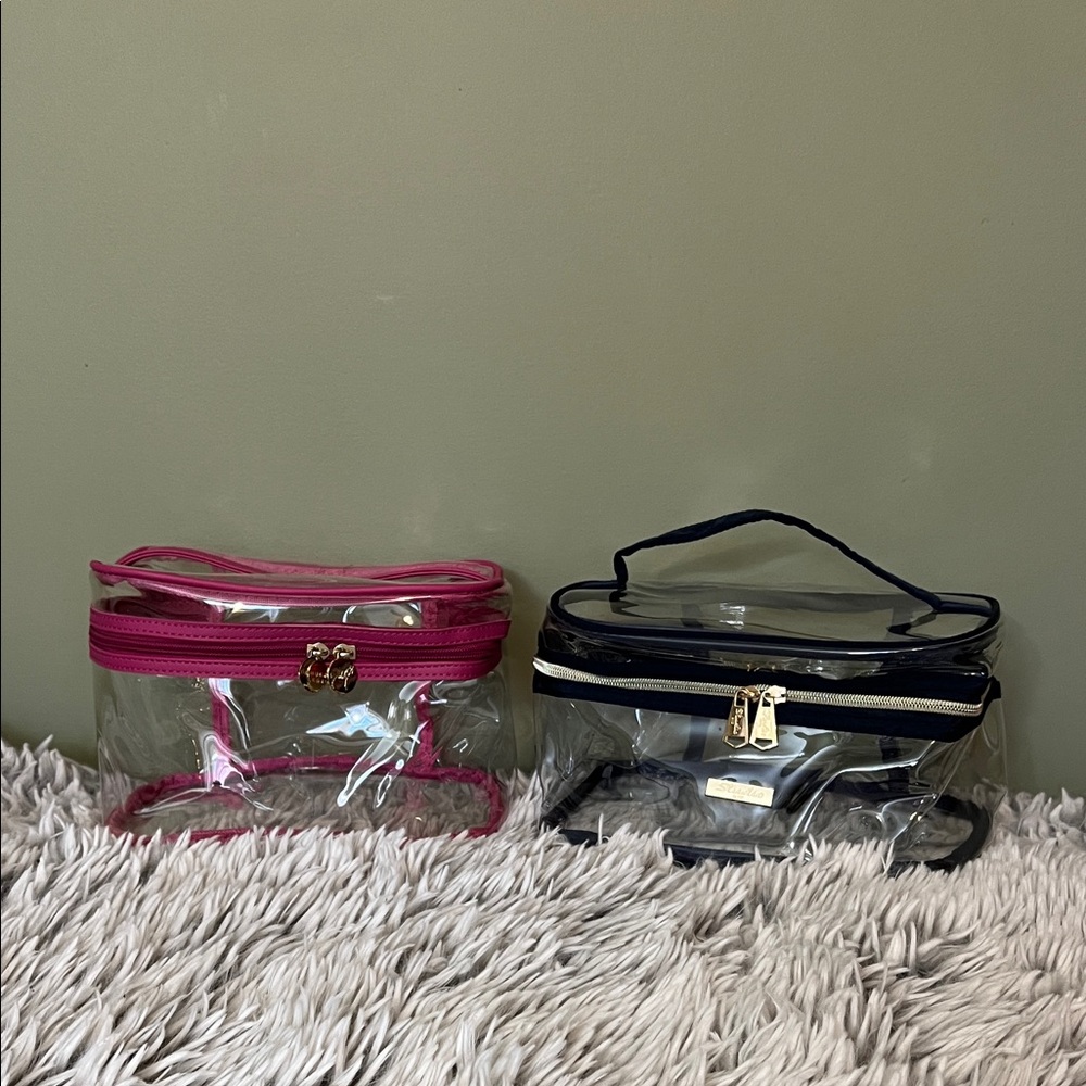 Transparent Navy & Pink Travel Bags